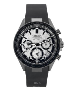 Citizen Attesa Satellite Wave GPS Chronograph Rubber Strap Silver Dial Eco-Drive CC4055-14H 100M Men's Watch