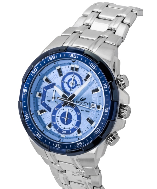 Casio Edifice Analog Standard Chronograph Stainless Steel Blue Dial Quartz EFR-539DE-2AV 100M Men's Watch 3 Casio Edifice Analog Standard Chronograph Stainless Steel Blue Dial Quartz EFR-539DE-2AV 100M Men's Watch