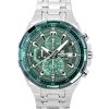 Casio Edifice Analog Standard Chronograph Stainless Steel Green Dial Quartz EFR-539DE-3AV 100M Men's Watch