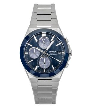Casio Edifice Analog Chronograph Stainless Steel Blue Dial Solar EFS-S650D-2A 100M Men's Watch