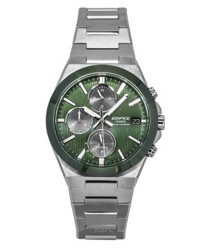 Casio Edifice Analog Chronograph Stainless Steel Green Dial Solar EFS-S650D-3A 100M Men's Watch