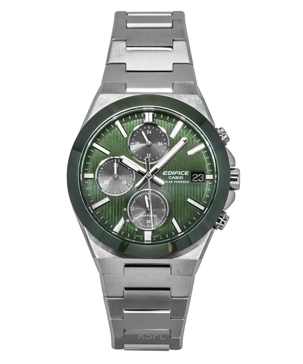 Casio Edifice Analog Chronograph Stainless Steel Green Dial Solar EFS-S650D-3A 100M Men's Watch 1 Casio Edifice Analog Chronograph Stainless Steel Green Dial Solar EFS-S650D-3A 100M Men's Watch
