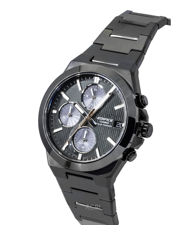 Casio Edifice Analog Chronograph Stainless Steel Black Dial Solar EFS-S650DC-1A 100M Men's Watch 3 Casio Edifice Analog Chronograph Stainless Steel Black Dial Solar EFS-S650DC-1A 100M Men's Watch