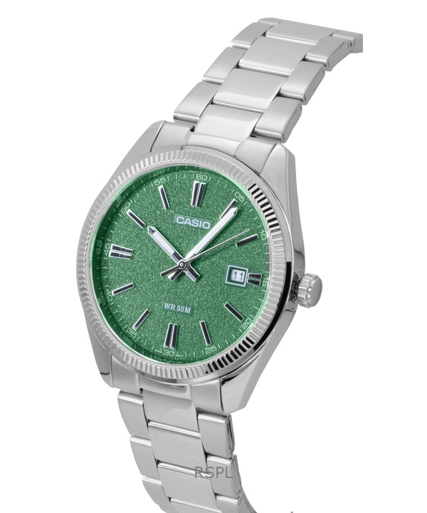 Casio Standard Analog Stainless Steel Green Dial Quartz MTP-1302DA-3AV Men's Watch 3 Casio Standard Analog Stainless Steel Green Dial Quartz MTP-1302DA-3AV Men's Watch