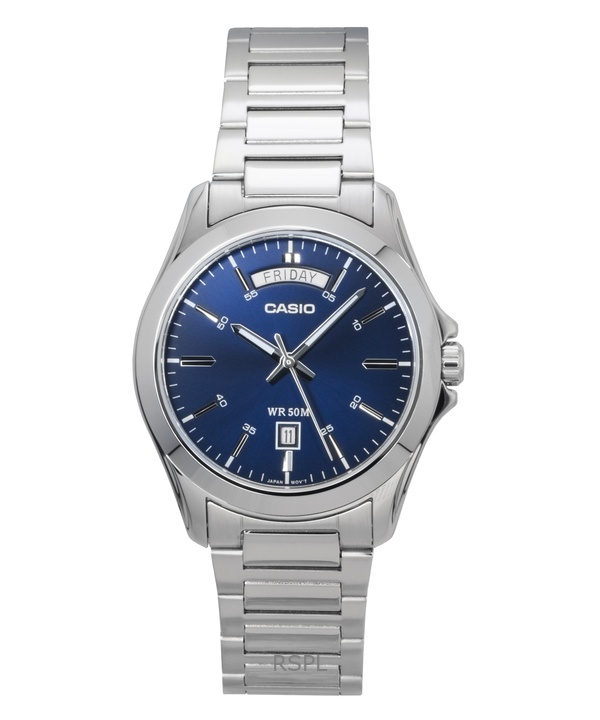 Casio Standard Analog Stainless Steel Blue Dial Quartz MTP-1370D-2A2V Men's Watch