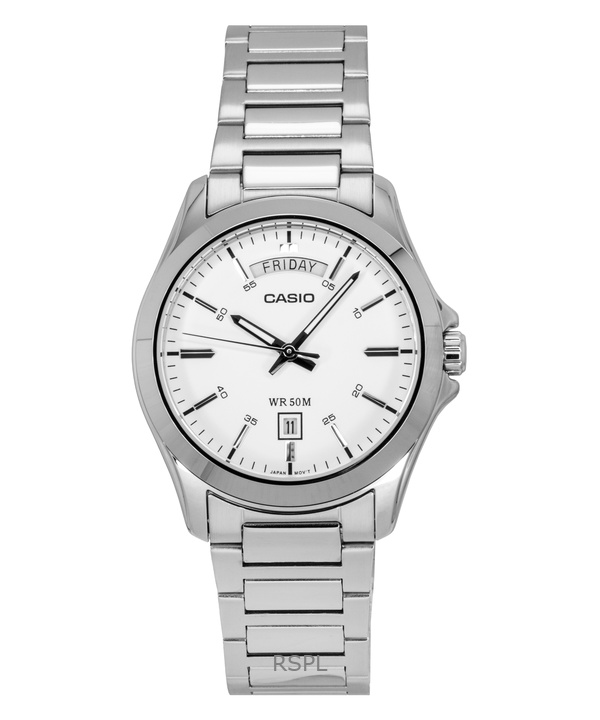 Casio Standard Analog Stainless Steel White Dial Quartz MTP-1370D-7A3V Men's Watch 1 Casio Standard Analog Stainless Steel White Dial Quartz MTP-1370D-7A3V Men's Watch