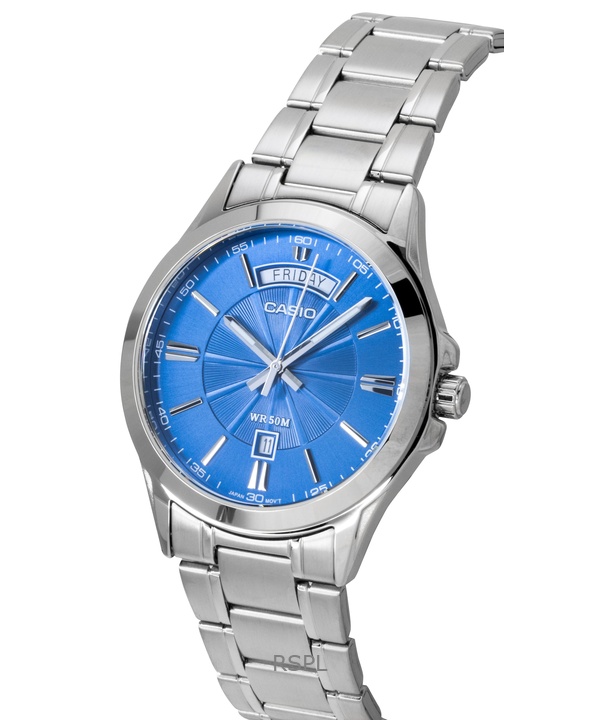 Casio Standard Analog Stainless Steel Blue Dial Quartz MTP-1381D-2AV Men's Watch 3 Casio Standard Analog Stainless Steel Blue Dial Quartz MTP-1381D-2AV Men's Watch