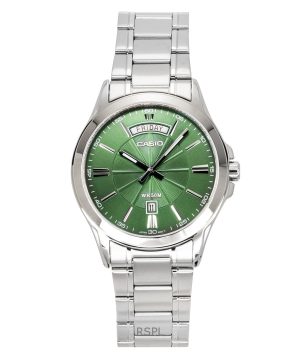 Casio Standard Analog Stainless Steel Green Dial Quartz MTP-1381D-3AV Men's Watch