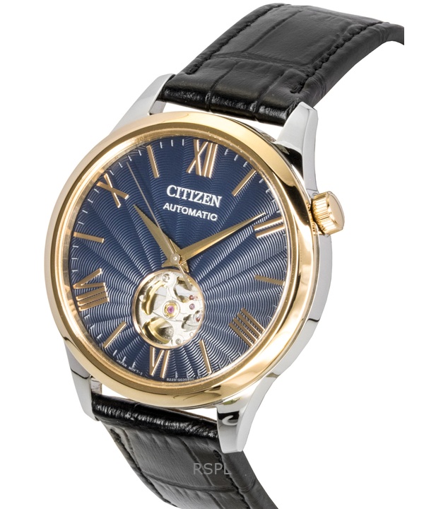 Citizen Leather Strap Open Heart Blue Dial Automatic NH9136-02L Men's Watch 2 Citizen Leather Strap Open Heart Blue Dial Automatic NH9136-02L Men's Watch