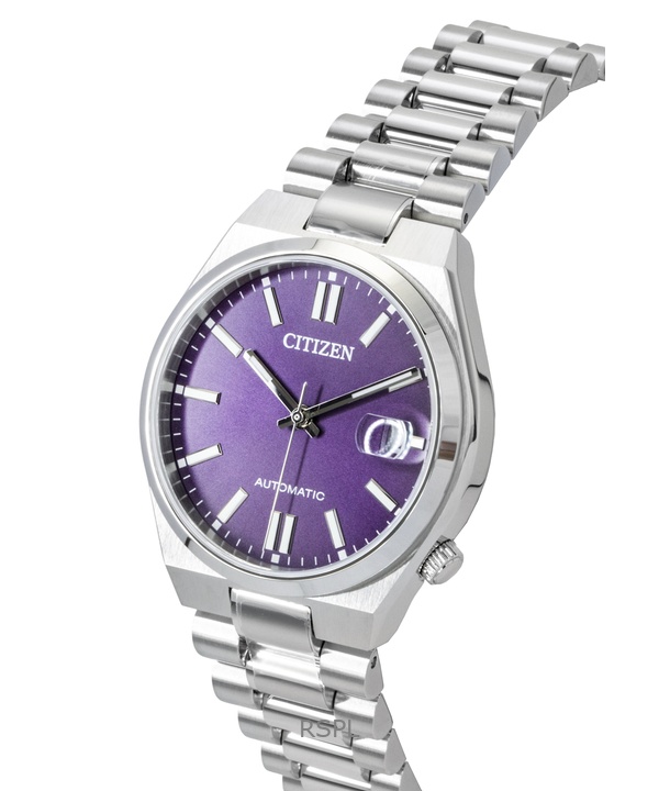 Citizen Tsuyosa Stainless Steel Sunray Purple Dial Automatic NJ0200-50W Men's Watch 3 Citizen Tsuyosa Stainless Steel Sunray Purple Dial Automatic NJ0200-50W Men's Watch