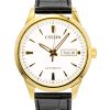 Citizen Leather Strap White Dial Automatic NY4059-09A Men's Watch