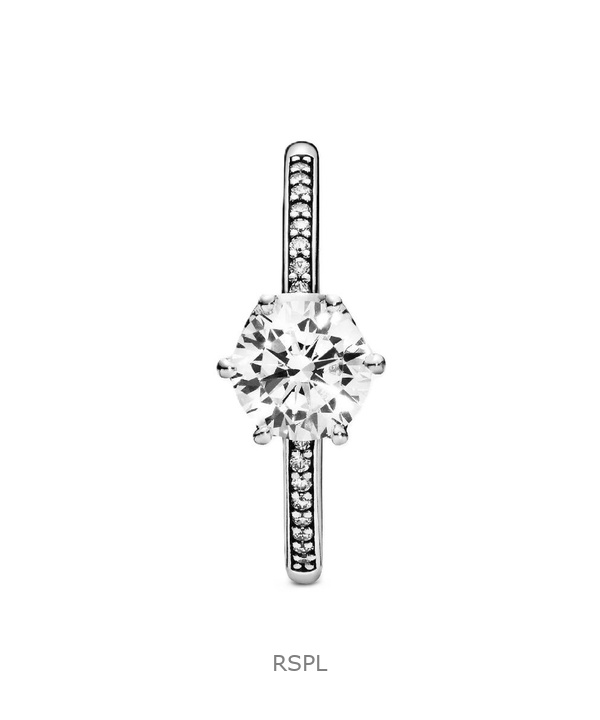 Pandora Sparkling Crown Solitaire Ring With Clear Cubic Zirconia P-198289CZ-54 For Women 2 Pandora Sparkling Crown Solitaire Ring With Clear Cubic Zirconia P-198289CZ-54 For Women