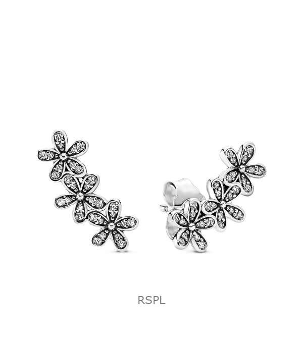 Pandora Daisy Flower Stud Earrings With Clear Cubic Zirconia P-290744CZ For Women