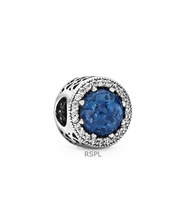 Pandora Radiant Hearts Charm With Blue Crystal And Clear Cubic Zirconia P-791725NMB For Women