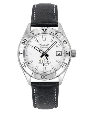 Orient Mako 40 Peanuts Limited Edition Leather Strap White Dial Automatic Diver's RA-AC0Q08S 200M Men's Watch