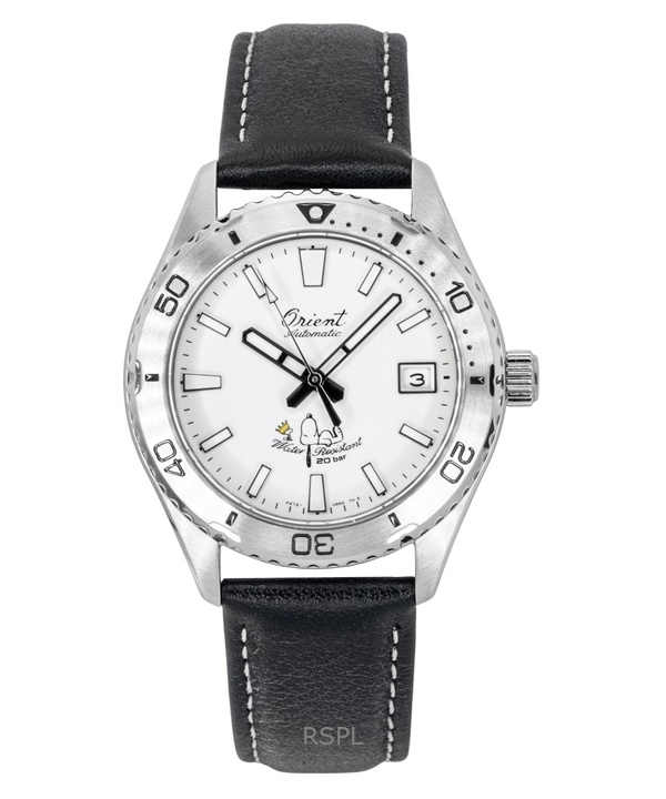 Orient Mako 40 Peanuts Limited Edition Leather Strap White Dial Automatic Diver's RA-AC0Q08S 200M Men's Watch 1 Orient Mako 40 Peanuts Limited Edition Leather Strap White Dial Automatic Diver's RA-AC0Q08S 200M Men's Watch