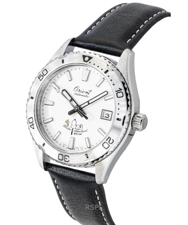 Orient Mako 40 Peanuts Limited Edition Leather Strap White Dial Automatic Diver's RA-AC0Q08S 200M Men's Watch 3 Orient Mako 40 Peanuts Limited Edition Leather Strap White Dial Automatic Diver's RA-AC0Q08S 200M Men's Watch
