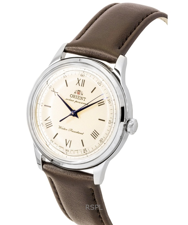Orient Bambino Leather Strap Champagne Dial Solar RA-WK0003G Men's Watch 2 Orient Bambino Leather Strap Champagne Dial Solar RA-WK0003G Men's Watch