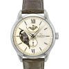 Orient Star Contemporary Leather Strap Open Heart Champagne Dial Automatic RE-AV0B10G 100M Men's Watch