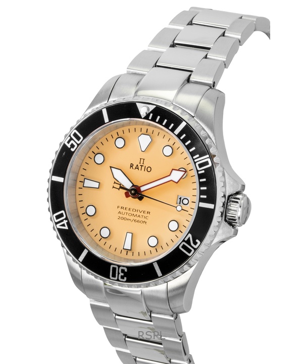 Ratio FreeDiver Sapphire Stainless Steel Salmon Dial Automatic RTF046 200M Men's Watch 3 Ratio FreeDiver Sapphire Stainless Steel Salmon Dial Automatic RTF046 200M Men's Watch