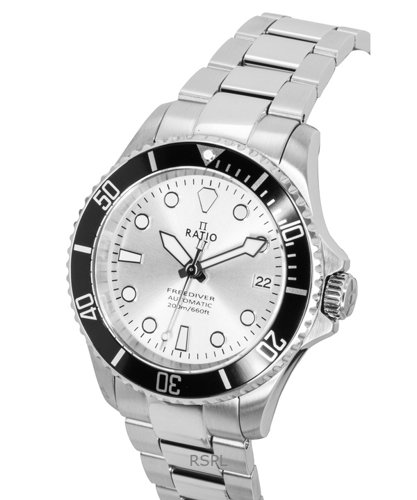 Ratio FreeDiver Sapphire Stainless Steel Silver Sunray Dial Automatic RTF048 200M Men's Watch 3 Ratio FreeDiver Sapphire Stainless Steel Silver Sunray Dial Automatic RTF048 200M Men's Watch