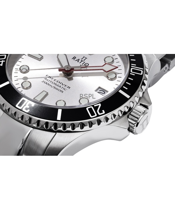 Ratio FreeDiver Sapphire Stainless Steel Silver Sunray Dial Automatic RTF048 200M Men's Watch 5 Ratio FreeDiver Sapphire Stainless Steel Silver Sunray Dial Automatic RTF048 200M Men's Watch