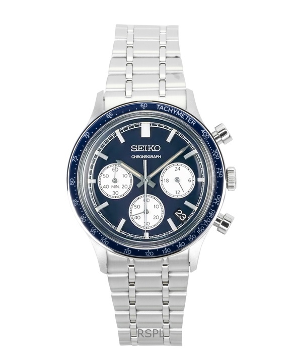 Seiko Chronograph Stainless Steel Blue Dial Quartz SSB477P1 Men's Watch