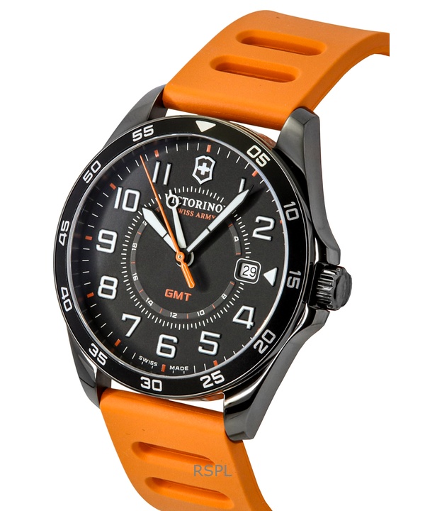 Victorinox Fieldforce GMT Rubber Strap Matt Black Dial Quartz 241897 100M Men's Watch 3 Victorinox Fieldforce GMT Rubber Strap Matt Black Dial Quartz 241897 100M Men's Watch