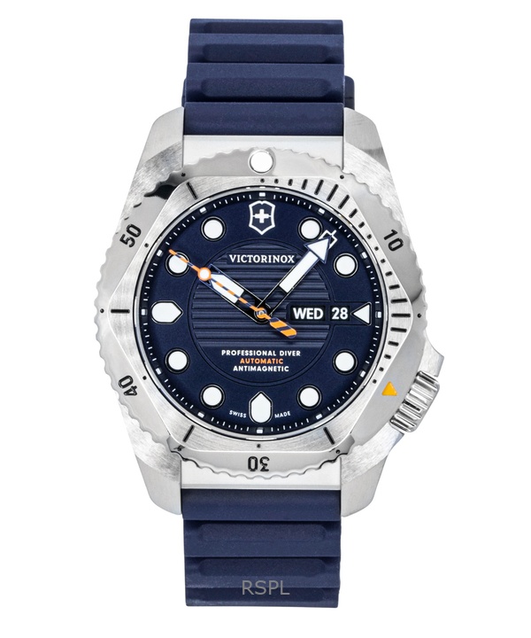 Victorinox Dive Pro Rubber Strap Matt Blue Dial Automatic Diver's 241995 300M Men's Watch
