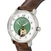 Zeppelin Friedrichshafen Leather Strap Open Heart Green Dial Automatic 85672 Women's Watch