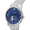 Bulova American Clipper Stainless Steel Open Heart Blue Dial Automatic 96A247 Men's Watch