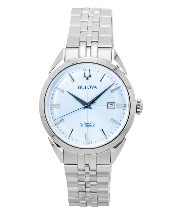 Bulova Sutton Stainless Steel Ice Blue Dial Automatic 96B423 Men's Watch