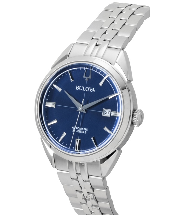 Bulova Sutton Stainless Steel Blue Dial Automatic 96B425 Men's Watch 2 Bulova Sutton Stainless Steel Blue Dial Automatic 96B425 Men's Watch