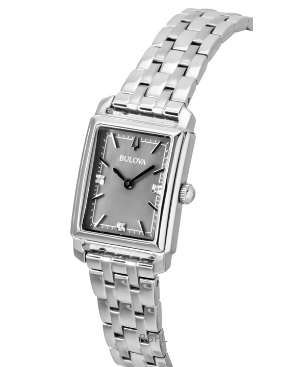 Bulova Sutton Diamond Accents Stainless Steel Grey Mother of Pearl Dial Quartz 96P252 Women's Watch 2 Bulova Sutton Diamond Accents Stainless Steel Grey Mother of Pearl Dial Quartz 96P252 Women's Watch