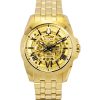 Bulova Sutton Gold Tone Stainless Steel Gold Skeleton Dial Automatic 97A162 Men's Watch