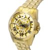 Bulova Sutton Gold Tone Stainless Steel Gold Skeleton Dial Automatic 97A162 Men's Watch