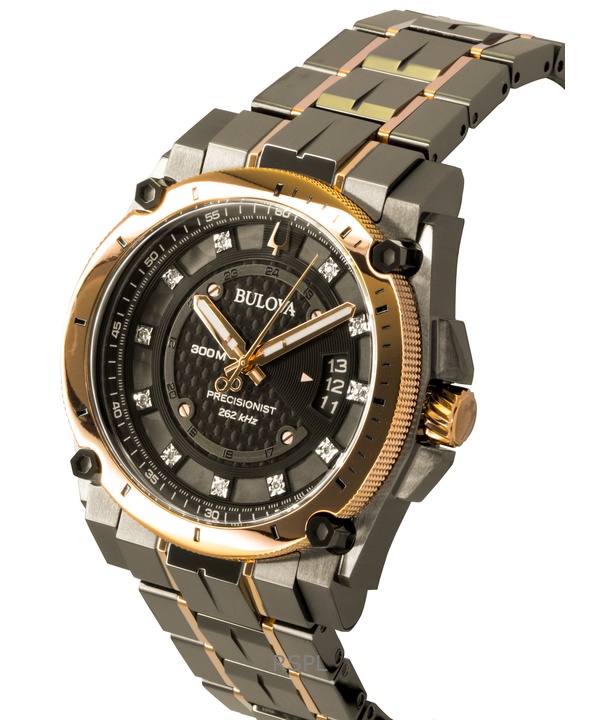 Bulova Precisionist Diamond Stainless Steel Black Dial Quartz Diver's 98D149 300M Men's Watch 3 Bulova Precisionist Diamond Stainless Steel Black Dial Quartz Diver's 98D149 300M Men's Watch