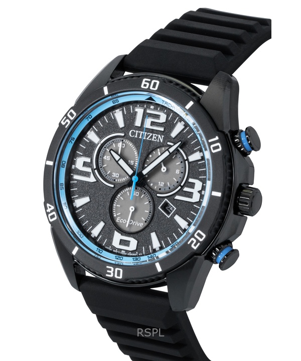 Citizen Brycen Chronograph Silicone Strap Black Dial Eco-Drive AT2587-02E 100M Men's Watch 3 Citizen Brycen Chronograph Silicone Strap Black Dial Eco-Drive AT2587-02E 100M Men's Watch