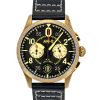 AVI-8 Spitfire Lock Chronograph Void Black Leather Strap Black Dial Quartz AV-4089-07 Men's Watch