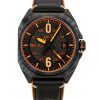 AVI-8 Bell X-1 Machbuster Rubber And Leather Strap Jet Black Dial Automatic AV-4115-04 Men's Watch