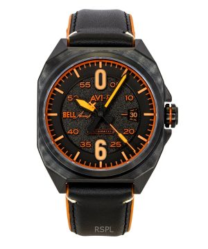AVI-8 Bell X-1 Machbuster Rubber And Leather Strap Jet Black Dial Automatic AV-4115-04 Men's Watch