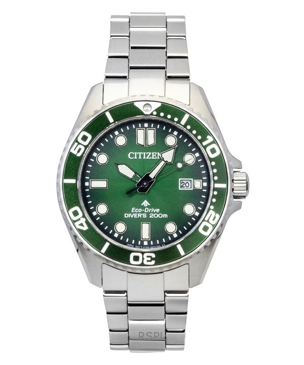 Citizen Promaster Marine Stainless Steel Green Dial Eco-Drive Diver's BN0269-50W 200M Men's Watch