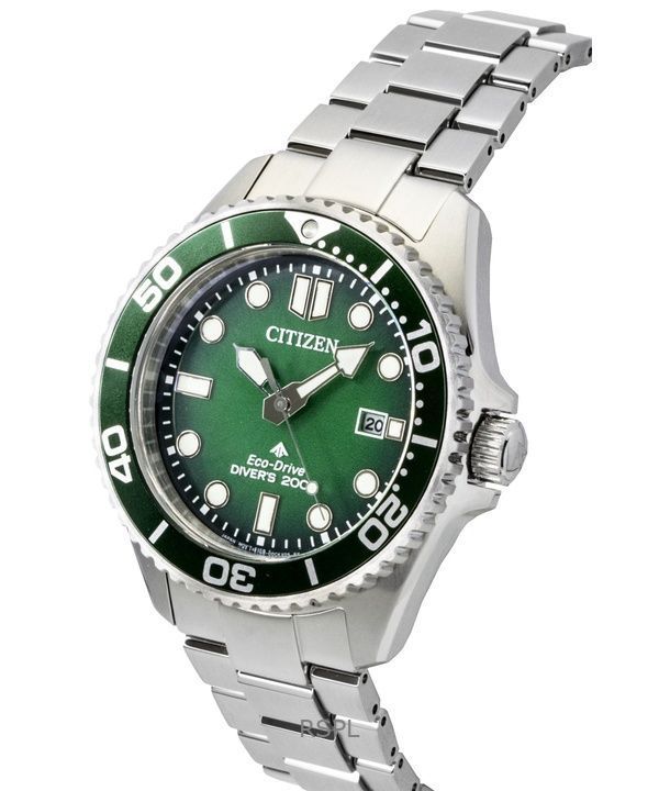 Citizen Promaster Marine Stainless Steel Green Dial Eco-Drive Diver's BN0269-50W 200M Men's Watch