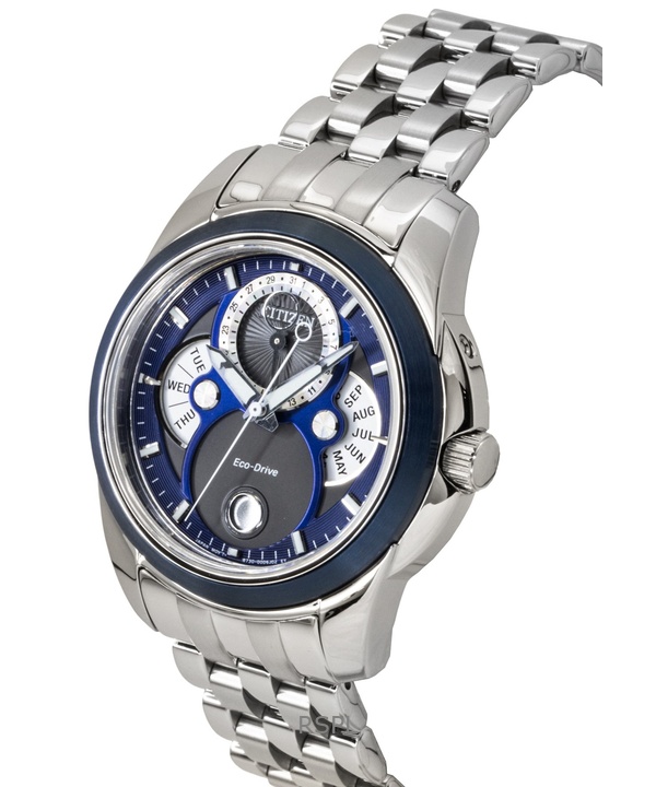 Citizen Calendrier Moon Phase Stainless Steel Blue Dial Eco-Drive BU0088-51H 100M Men's Watch 3 Citizen Calendrier Moon Phase Stainless Steel Blue Dial Eco-Drive BU0088-51H 100M Men's Watch