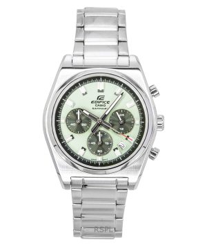 Casio Edifice Analog Standard Chronograph Stainless Steel Green Dial Quartz EFB-730D-3AV 100M Men's Watch