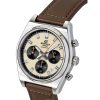 Casio Edifice Analog Standard Chronograph Leather Strap Ivory Dial Quartz EFB-730L-7AV 100M Men's Watch