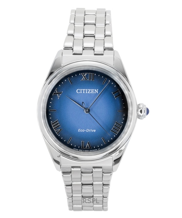 Citizen L Classic Stainless Steel Blue Dial Eco-Drive EM1140-80L Women's Watch