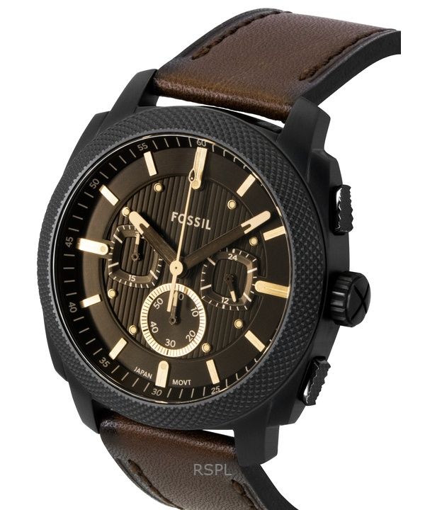 Fossil Machine Chronograph Leather Strap Brown Dial Quartz FS6101 Men's Watch