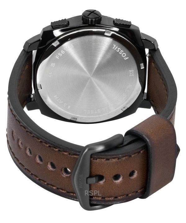 Fossil Machine Chronograph Leather Strap Brown Dial Quartz FS6101 Men's Watch