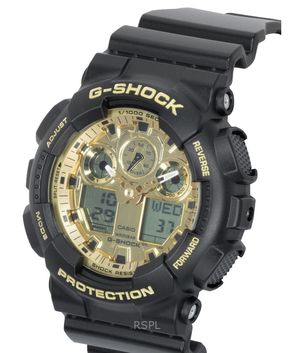 Casio G-Shock Resin Strap Analog Digital Gold Dial Quartz GA-100GGB-1A9 200M Men's Watch 4 Casio G-Shock Resin Strap Analog Digital Gold Dial Quartz GA-100GGB-1A9 200M Men's Watch